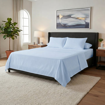 Bedsheet Plain Microfiber Baby blue