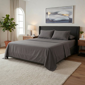 Bedsheet Plain Microfiber Dark gray